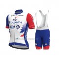 2021 Cycling Jersey Groupama-FDJ Red Blue White Short Sleeve and Bib Short (2)